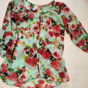 Floral chiffon blouse